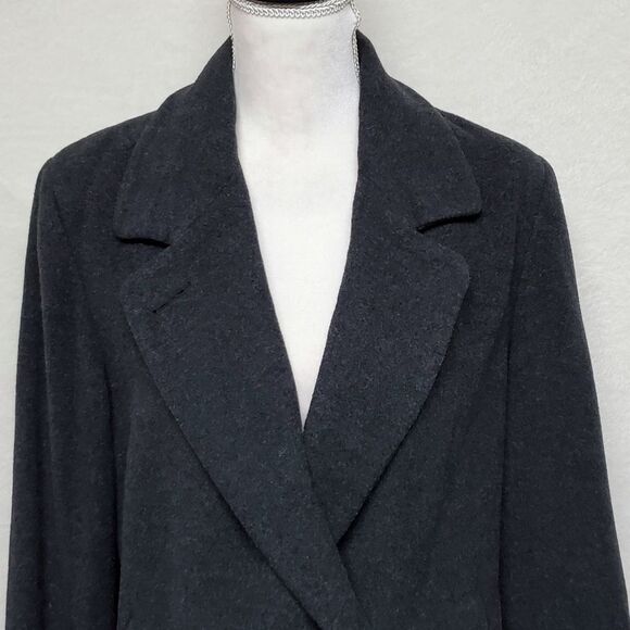KRISTEN Blake Charcoal Wool Blend Shawl Collar Satin Lined Oversized Overcoat - Picture 5 of 16
